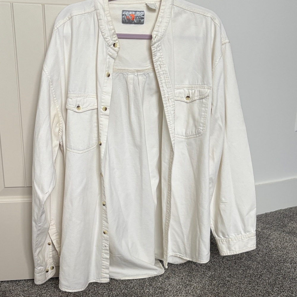 Men's White Casual Button Down Shirt